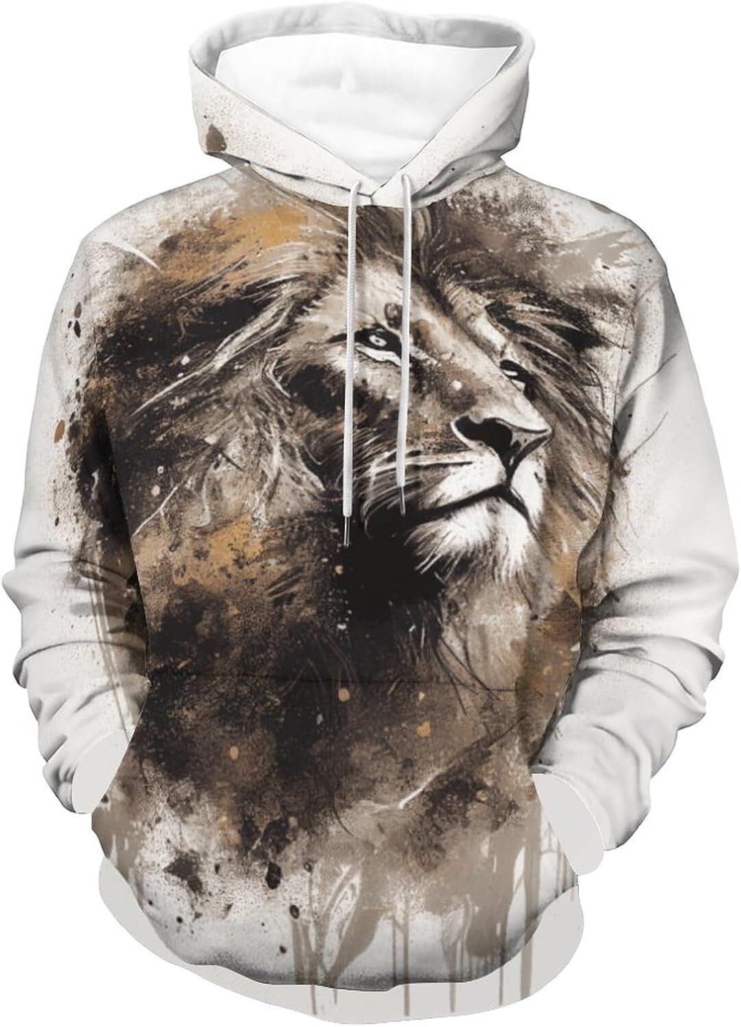 Hoodie for Mens Womens Mens Lion Hoodies Casual Fashion is cool Cool Hooded Sweatshirt Top for Men Graphic Hoodies sweatshirt Pullover Long Sleeve