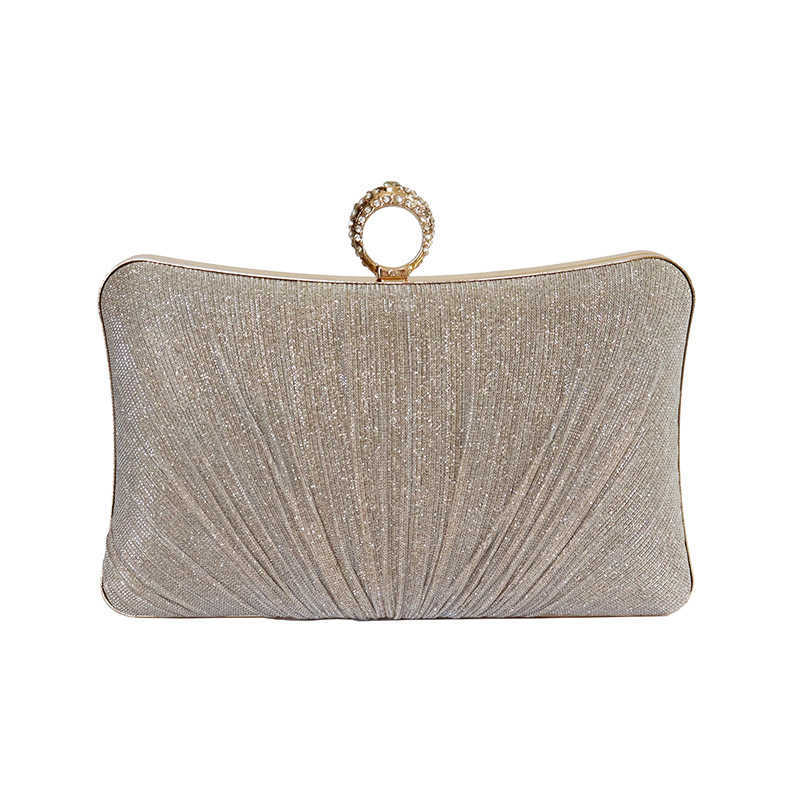 CMM New Handmade Pleated Handbag for Dinner Parties Ladies Ring Finger Banquet Bag