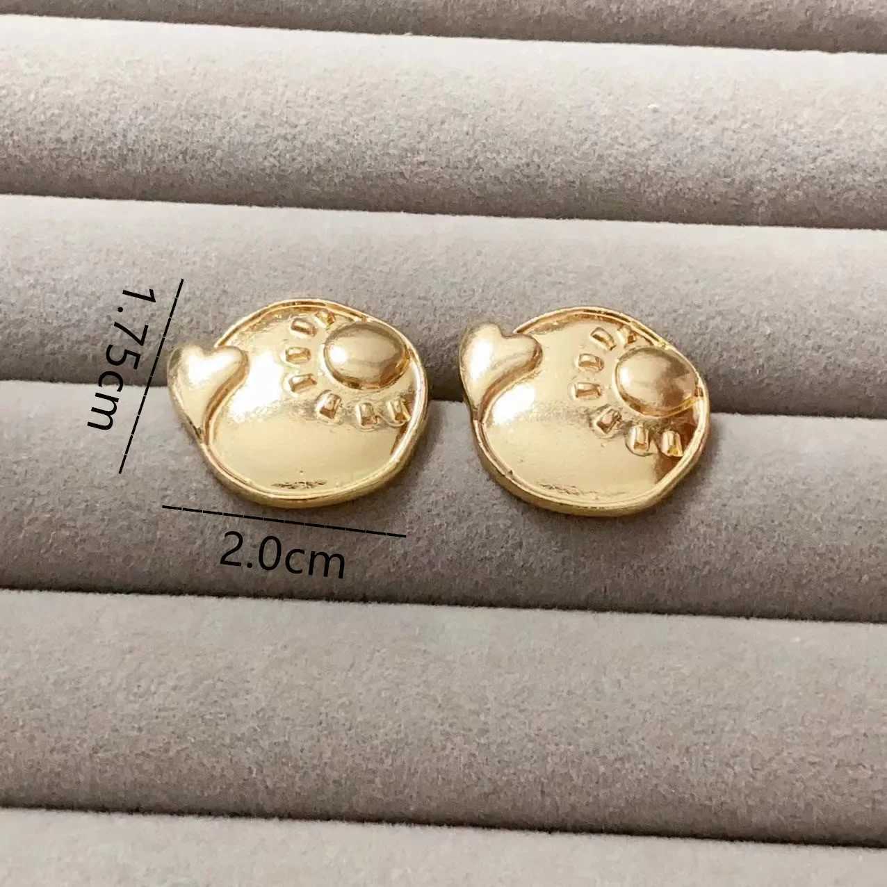 Gold Silver Chunky Glossy Round Sun Shape Cute Lovely Simple Holiday Ear Ornaments Stud Earrings for Daily Wear Jewelry GiftsX241023