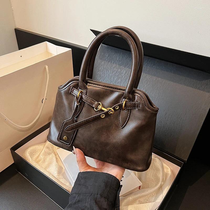 Free Shipping Totes Brand Designer Brown Bag Bury Leather Handbag For Women Vintage Large Capacity Tote Crossbag
