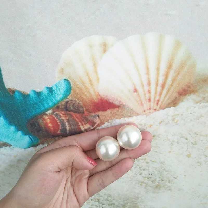 2cm Large Simulated Pearl Earrings Temperature Simple Personality White Declaration Earrings Female Korean Earrings Jewelry Gifts W241023