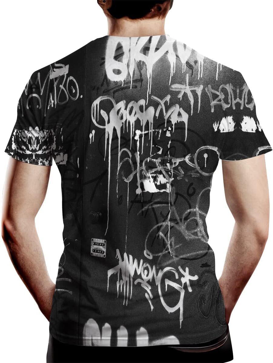 Mens T shirt Mens Graphic Casual Tees Short Sleeve Tshirt with 3D Graffiti tee Casual tops summer clothes Breathable trend