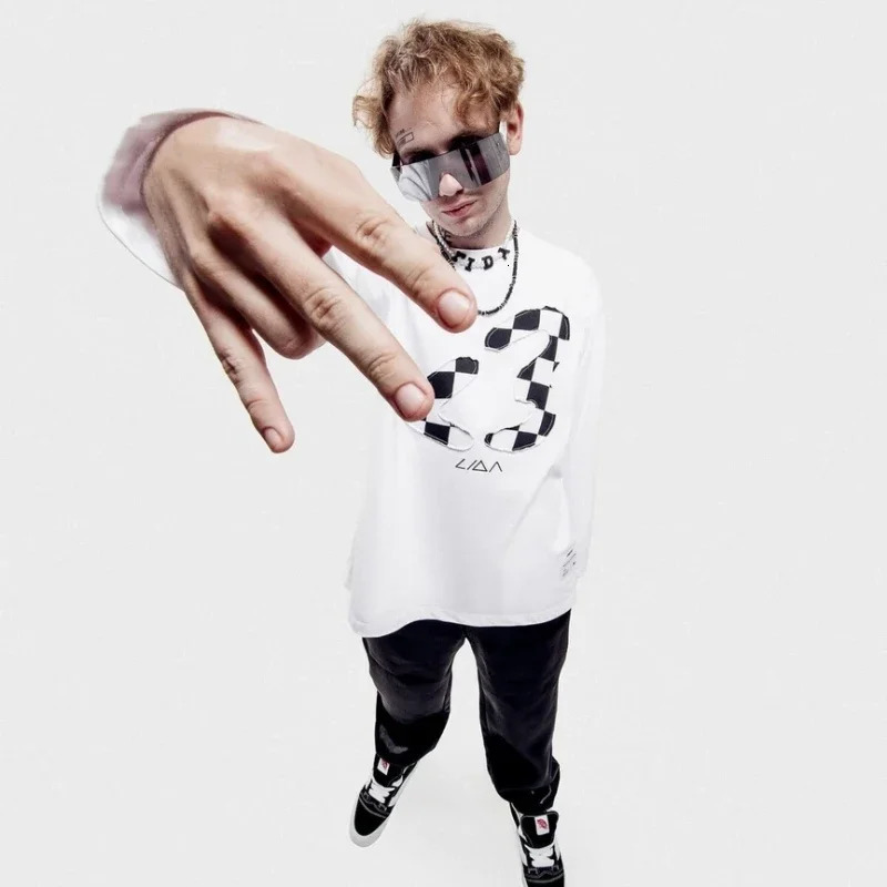 Y2K Lida long sleeved plain striped pattern T-shirt for men Emo Harajuku retro gothic unisex oversized decal 241024