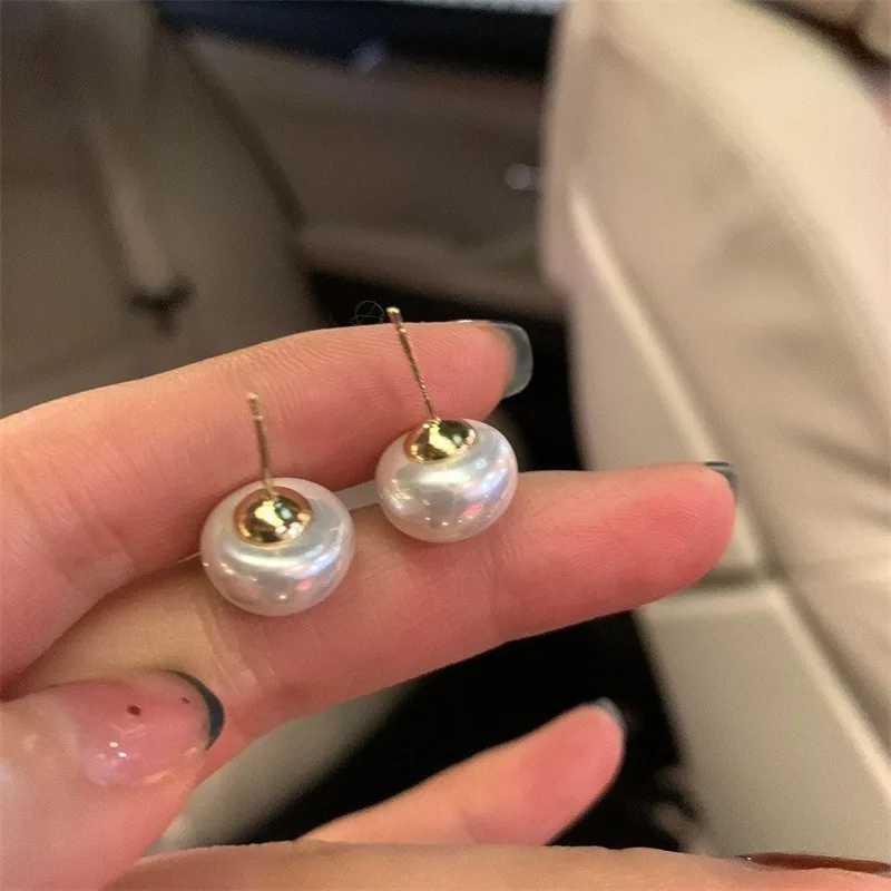 Korean Simple Exquisite White Pearl Stud Earrings For Women Girls Minimalist Ear Jewelry GiftsX241023