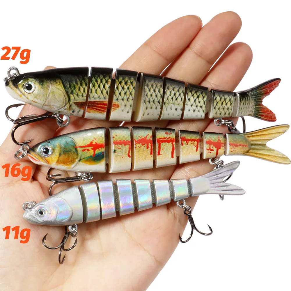 Swimbait 11g 16g 27g Multi Joint Lure Slow Sinking Bionic Fish Swimming Pesca Bass Treble Hook Carp Fishing Tackle Hard Bait 241024