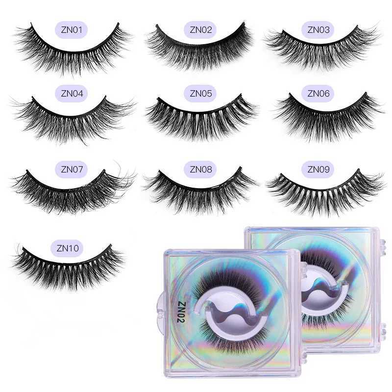 1 pair of self-adhesive false eyelashes 3D glue free eyelash strips natural mink eyelashes reusable eyelash extension beauty productsW241024