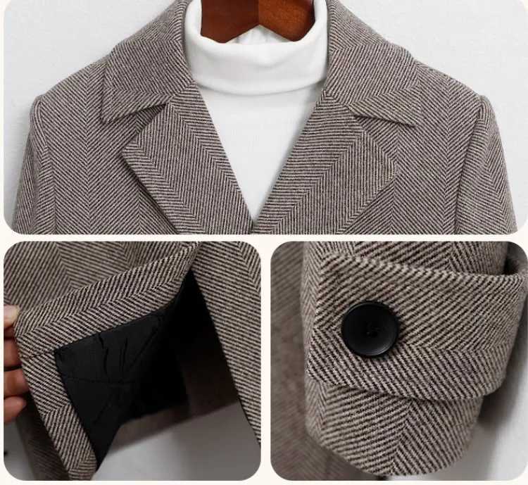 Childrens Winter Thick Warm Wool Coat Boys and Girls Windproof Outdoor Long Jacket Childrens Fromal Birthday Par Photography Wool Coat W241023