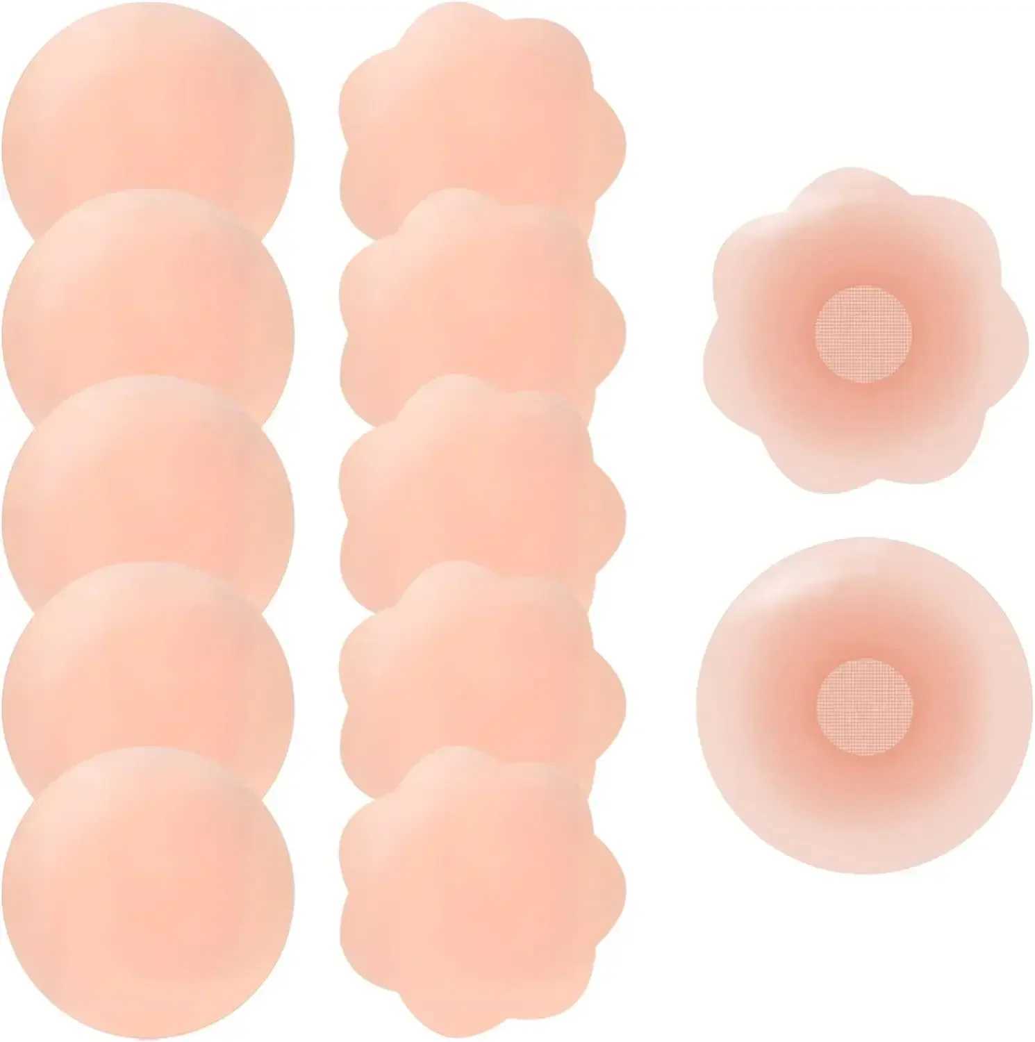 12pcs/Box Silicone Nipple Cover Reusable Women Breast Petals Push Invisible Bras Pasties Bra Padding Sticker Patch Adhesive PadsXJ241024