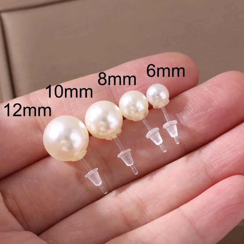 UNNAIER 1/pair 6/8/10/12mm ABS resin pearl earrings hypoallergenic resin earrings earless 2023 womens earrings W241023
