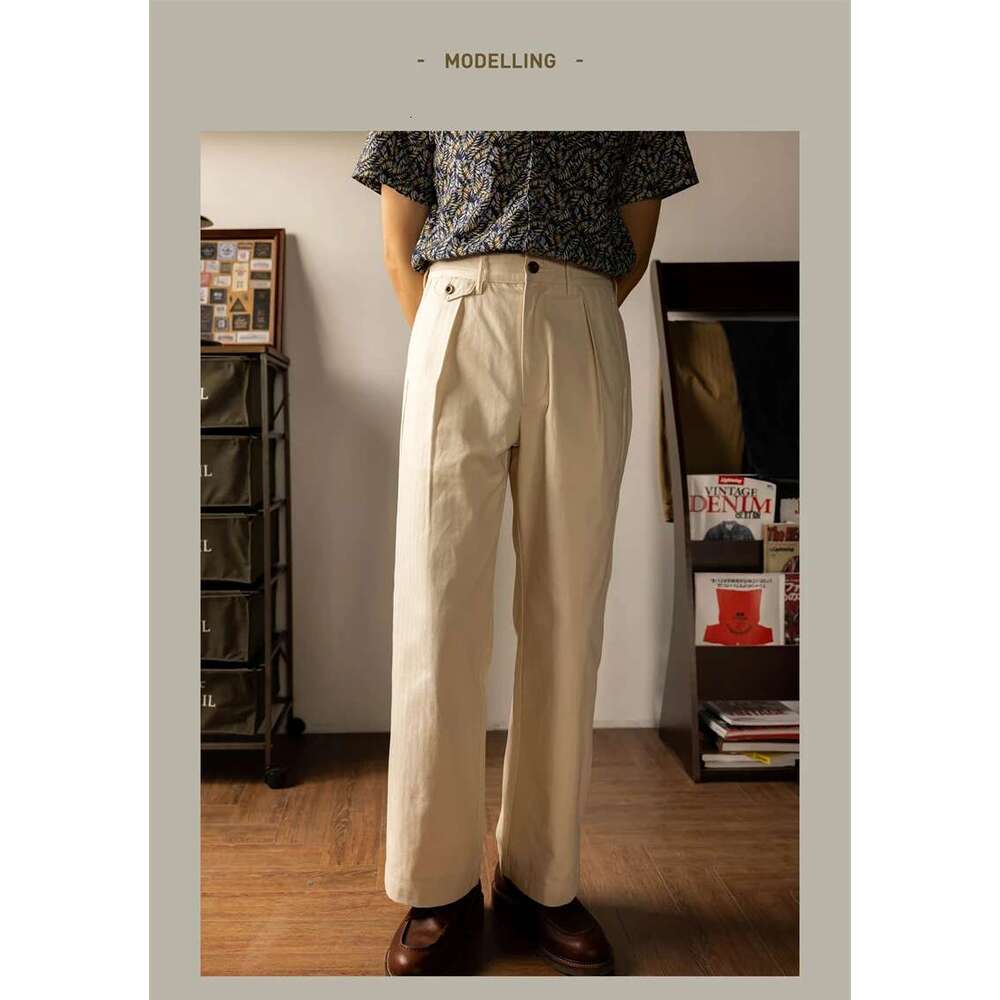 Red Tornado Men HBT Officer's High Rise Retro Uniform Wide Leg Straight Trousers Outdoor Camping Hiking Pants