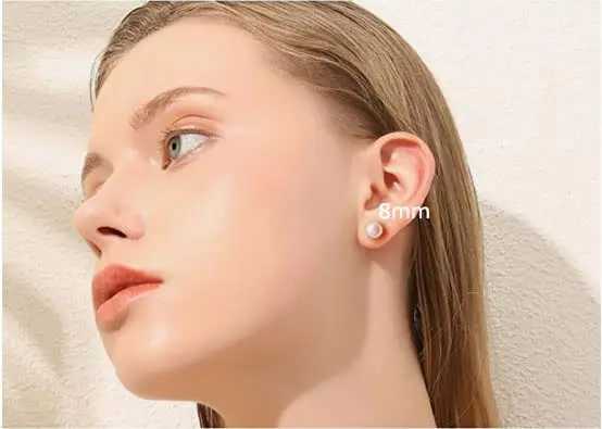 WKOUD short titanium steel with ABS derivative pearl earrings 3mm to 8mm no fading allergy W241023