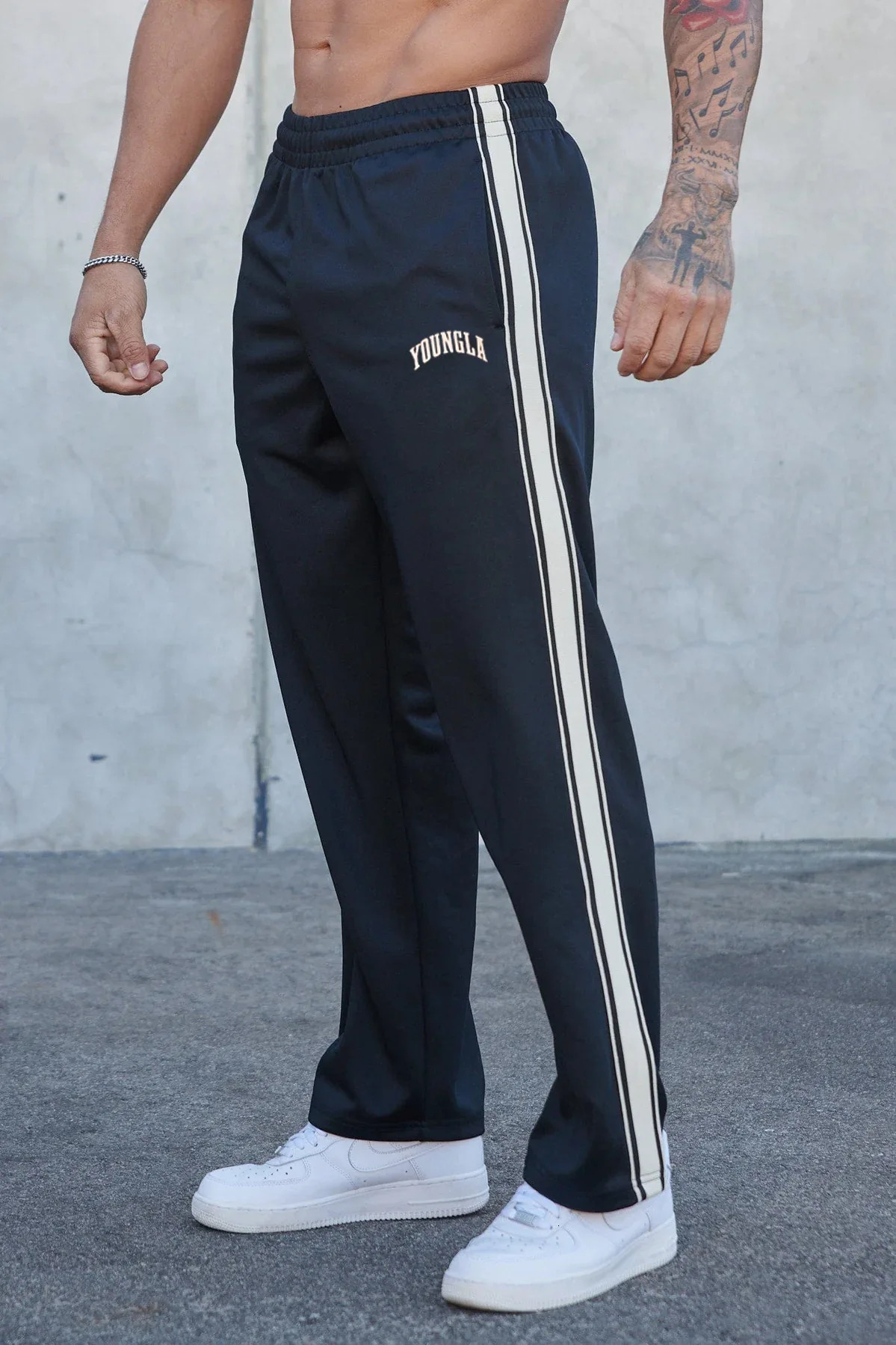 YA American Style mens sports pants for jogging fitness and fitness printed mid waist pants for fashionable and casual mens wear 241024