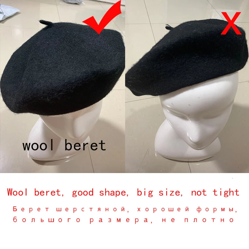 Wool Thick Berets Artist French Beret Women Painter Hat Girls Female Warm Walking Cap 241010