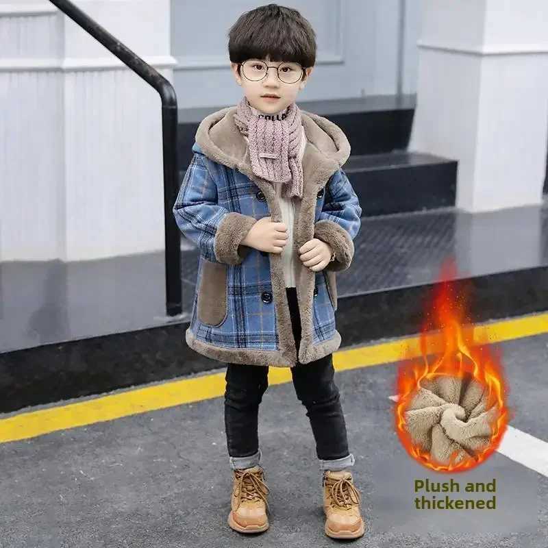 Childrens wool lined thick jacket boys jacket 2024 new sled autumn/winter jacket sled boys clothing C14 W241023