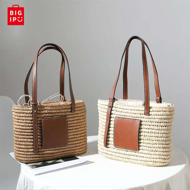Designer Bag 2024 New Hand-made Straw Handbag Fashion One-shoulder Bag for Women Square Rattan Bag All-match Shopping Bag IL00609 tote bag purse luxur