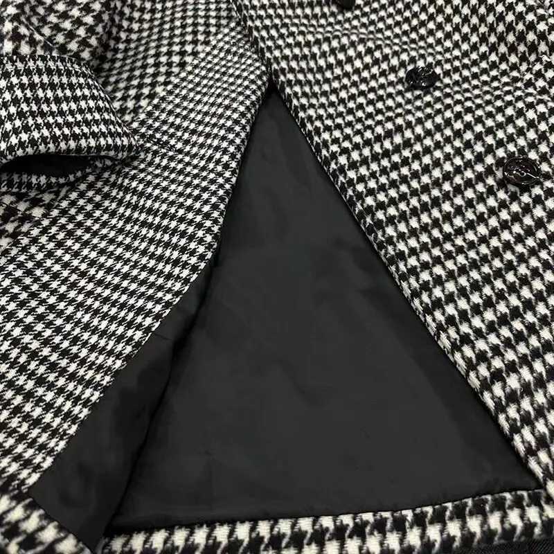 Womens wool coat jacket cotton coat windshield 2023 long warm thick velvet winter autumn youth clothing W241023