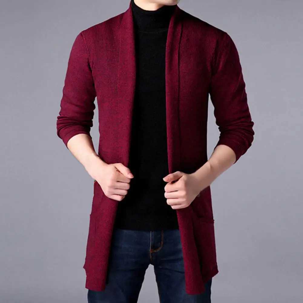 2024 Cardigan Sweater All Match Spring Autumn Knitting Sweater Men Winter V-neck Long Sleeve Knitting Sweater Coat Loose Outwear LX241024
