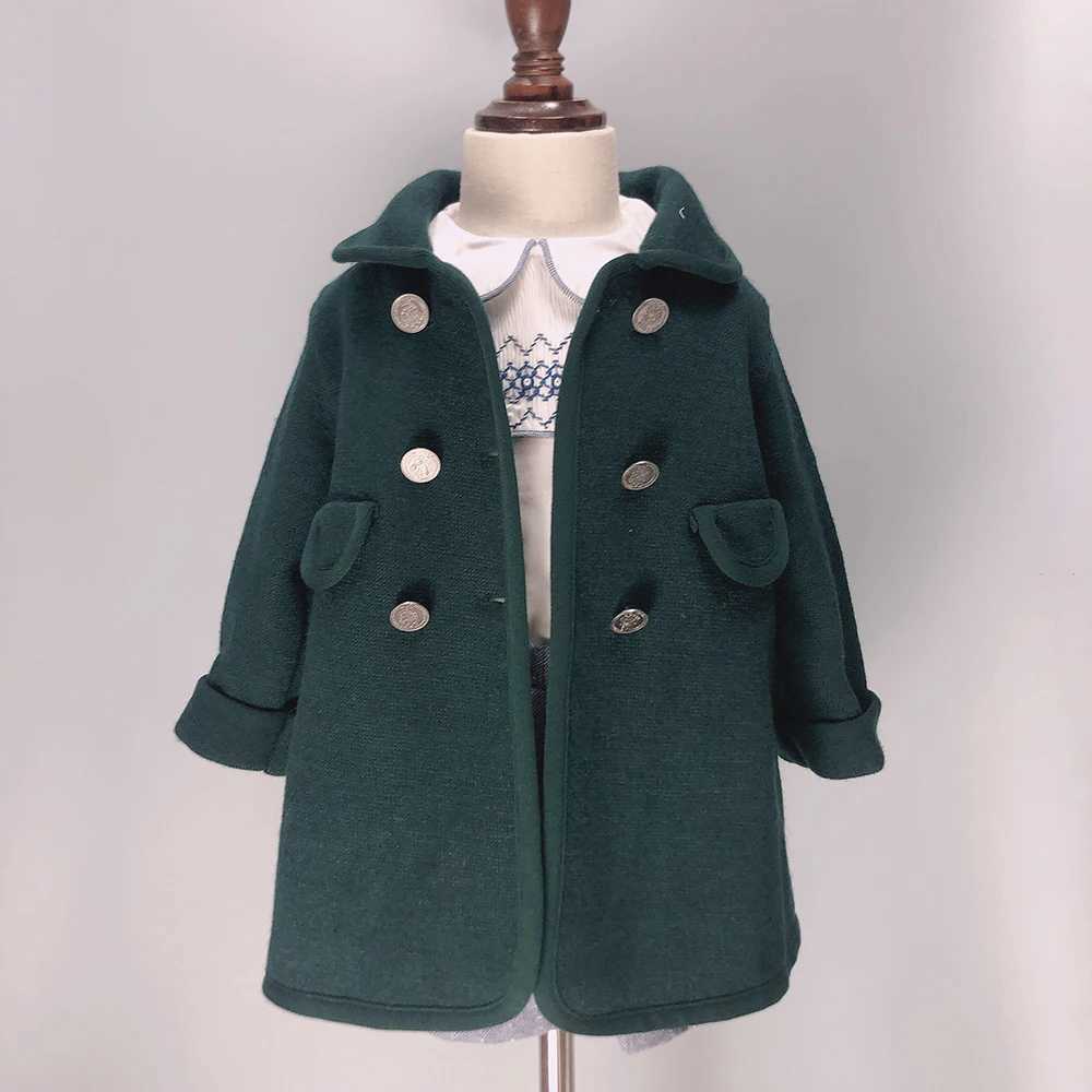 Girls outerwear boys outerwear wool winter green red warm ultra-thin Christmas Eid al Fitr clothing British Royal Sled childrens retro clothing W24102