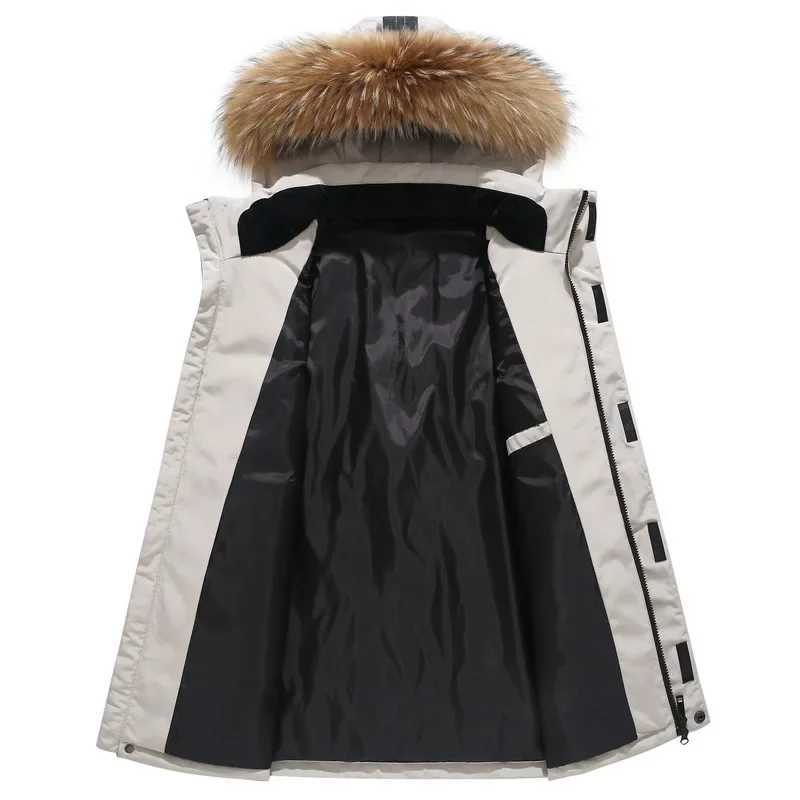 Men's Down Parkas Men Hooded Duck Down Coats Fur Collar Down Jackets Winter Casual Down Coats Quality Male Outdoor Windproof Winter Warm Parkas 4