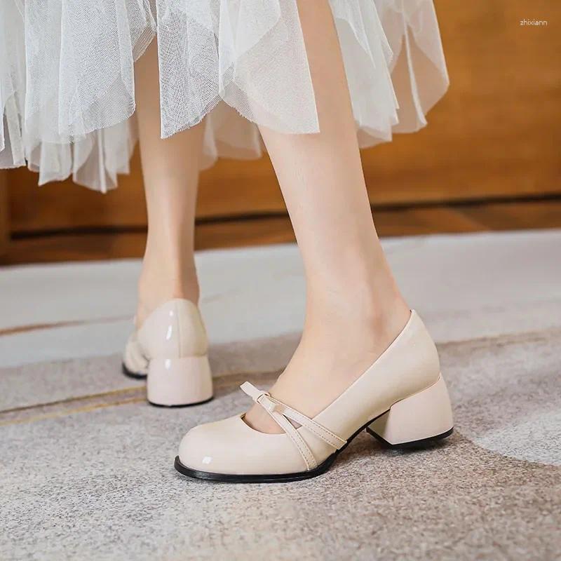 Casual Shoes Autumn Sweet Cool Style Patent Leather High Heels Mary Jane Women's Bow Shallow Mouth Round Head zhanyishengli