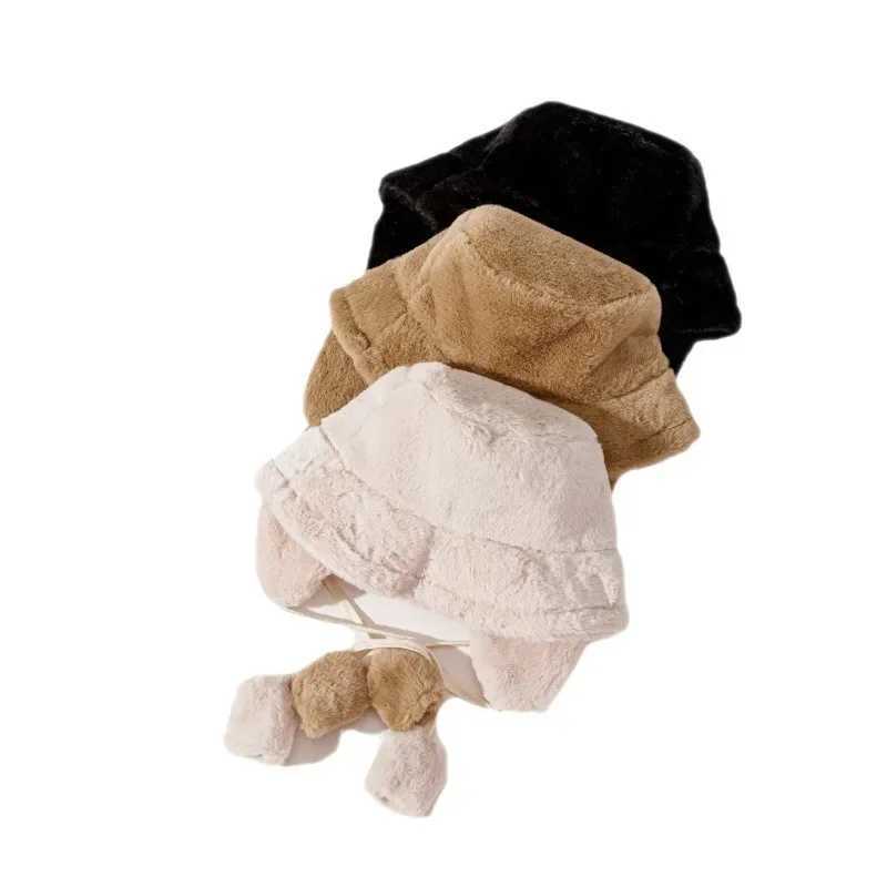 Bber winter warm bucket hat used for warm golf hats hiking hats fur hats winter hats bucket hats cotton ear muffs X241023