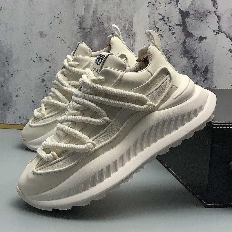 Men's trendy thick soles, new breathable and versatile men's height increasing dad shoes, casual solid color sports shoes