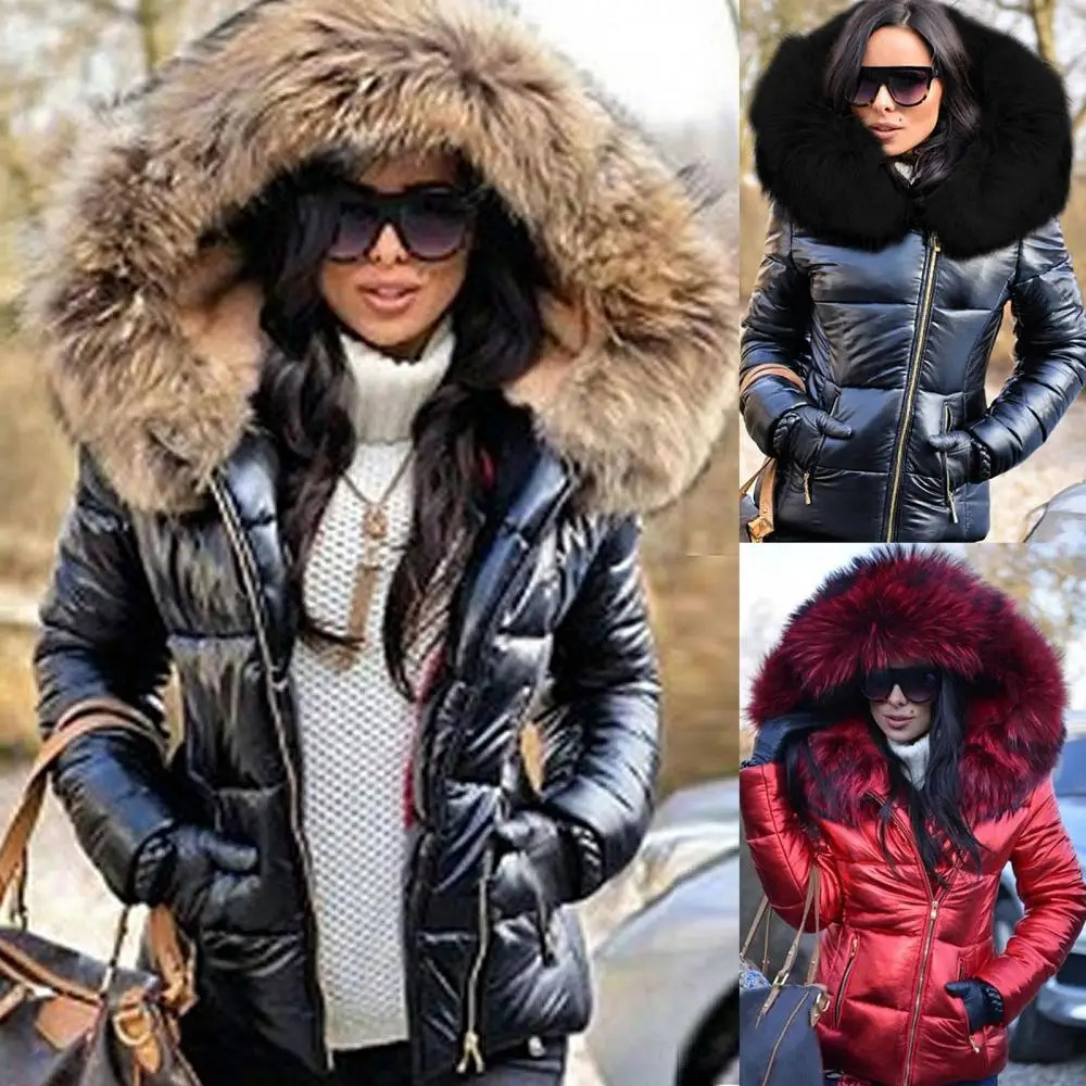 Warm Winter Jacket Zipper Jacket Womens Parka Plus Size Jacket Down Jacket Artificial Fur Hoodie Pocket Parkas Jacket Womens 241023