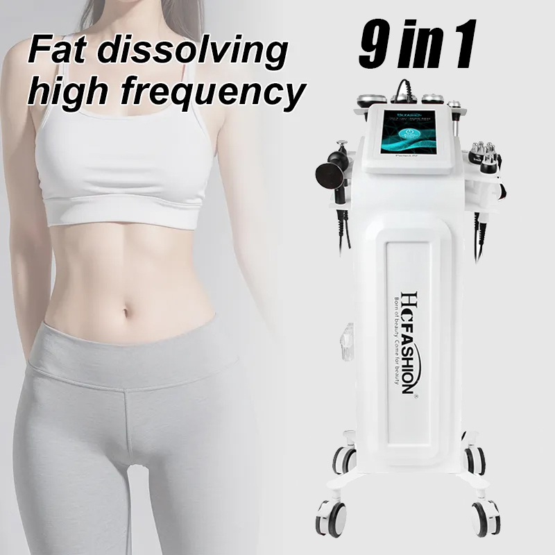 Hot Sale 9 in 1 No Pain Cavitation Body Sculpting Fat Blasting for Slimming & Weight Loss Vacuum Negative Pressure Suction Lymph Detox Massage Instrum