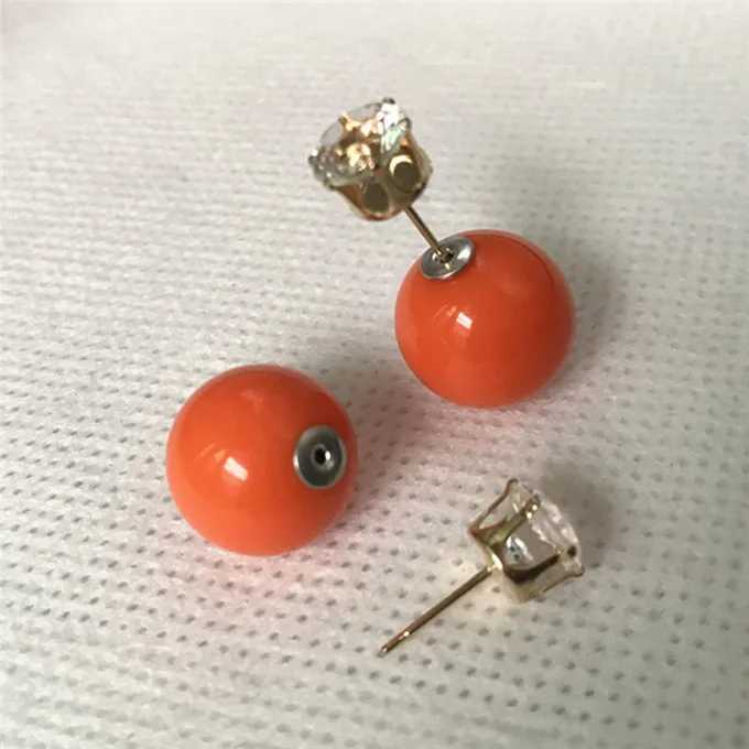 New Sales Genuine Brand Designed Trendy Cute Charm Double Simulated Pearl Ball Stud Earrings Jewelry AccessoriesX241023