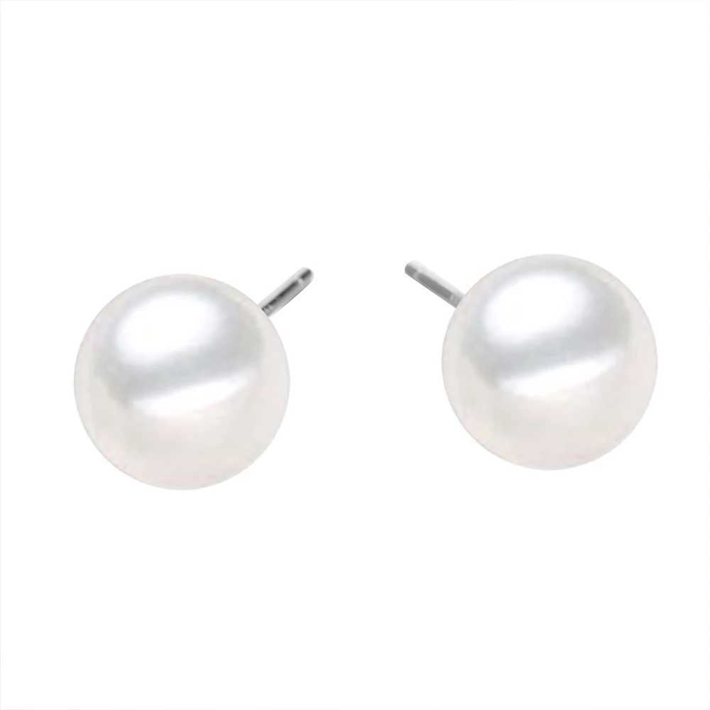 EManco 4/6/8MM imitation pearl Korean style stud earrings suitable for women silver plated hypoallergenic earrings W241023