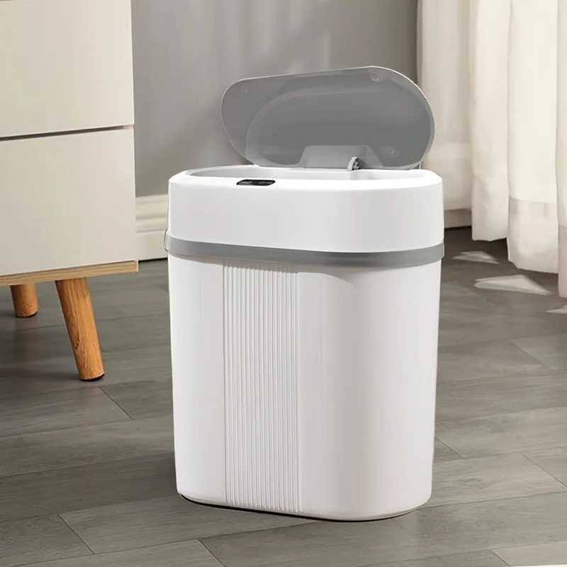 1 economical intelligent contactless bathroom trash can - waterproof narrow small trash can for kitchen office and daily life Y241105