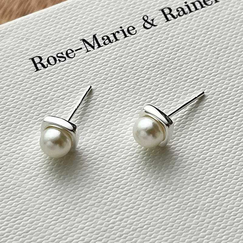 New Fashion Pearl Earrings Exquisite Square Stud Earrings For Women 925 Silver Needle Hypoallergenic Earrings Party JewelryX241023
