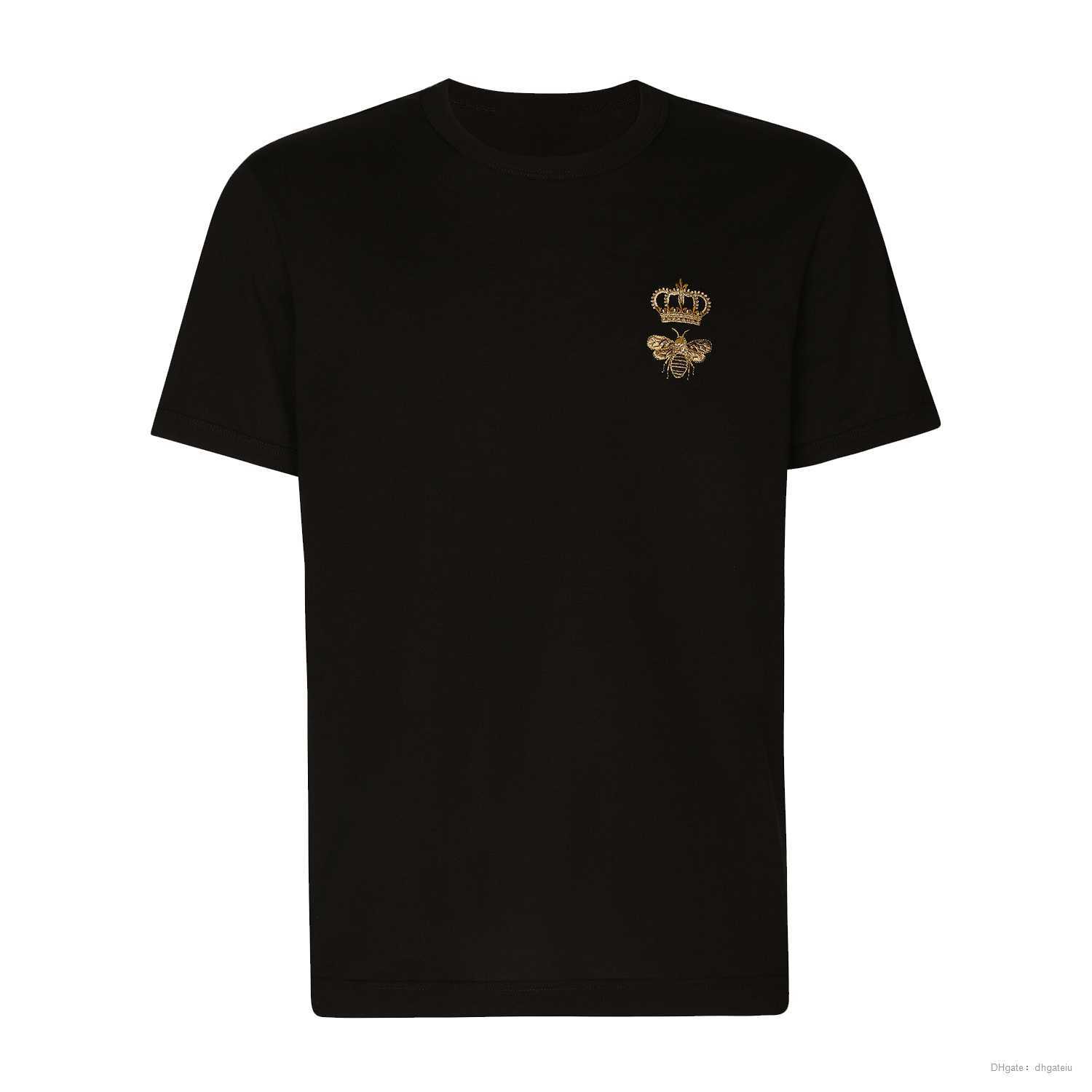 Embroidery Bee Mens Designer T shirt Italian Milan Fashion Print T-shirt Summer Black White T-shirt Hip Hop Streetwear 100% Cotton Tops Plus size 12575