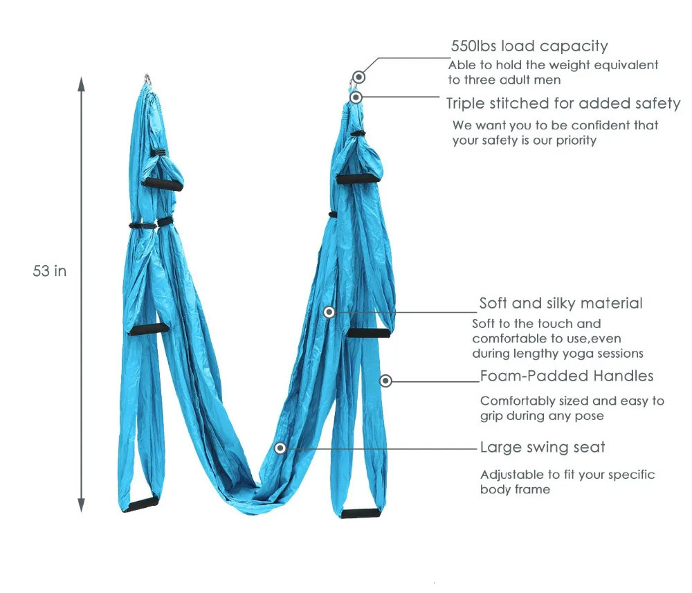 15 Color 6 Handles Antigravity Aerial Yoga Hammock Set Multifunction Belt Flying Inversion Tool with Carry Bag 241024