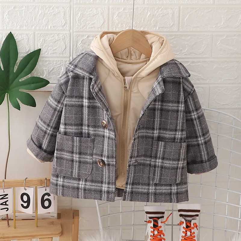 Boys Dowm Coats Autumn Winter 2024 Childrens Wool Thick Jacket Baby Warm Coat Childrens Warm Coat W241023