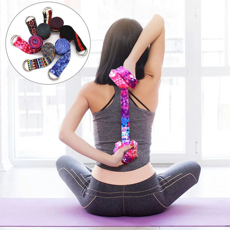 MultiColor Yoga Stretching Belt Fitness Men And Women Sports Accessories Resistance Elastic Band 241024