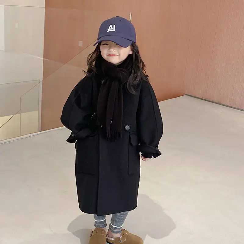 Womens wool coat cotton coat 2023 khaki warm thick velvet winter and autumn youth clothing W241023