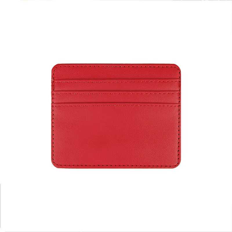 Candy Color PU Leather Card Holder - Multi-Slot Slim Wallet for Credit/ID Cards Z250527
