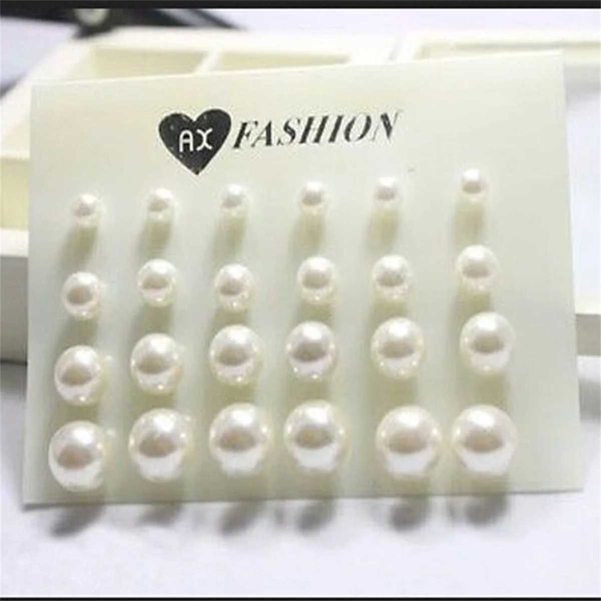 12 pairs of simple and stylish imitation pearl earrings set suitable for women white black pearl earrings wedding jewelry W241023