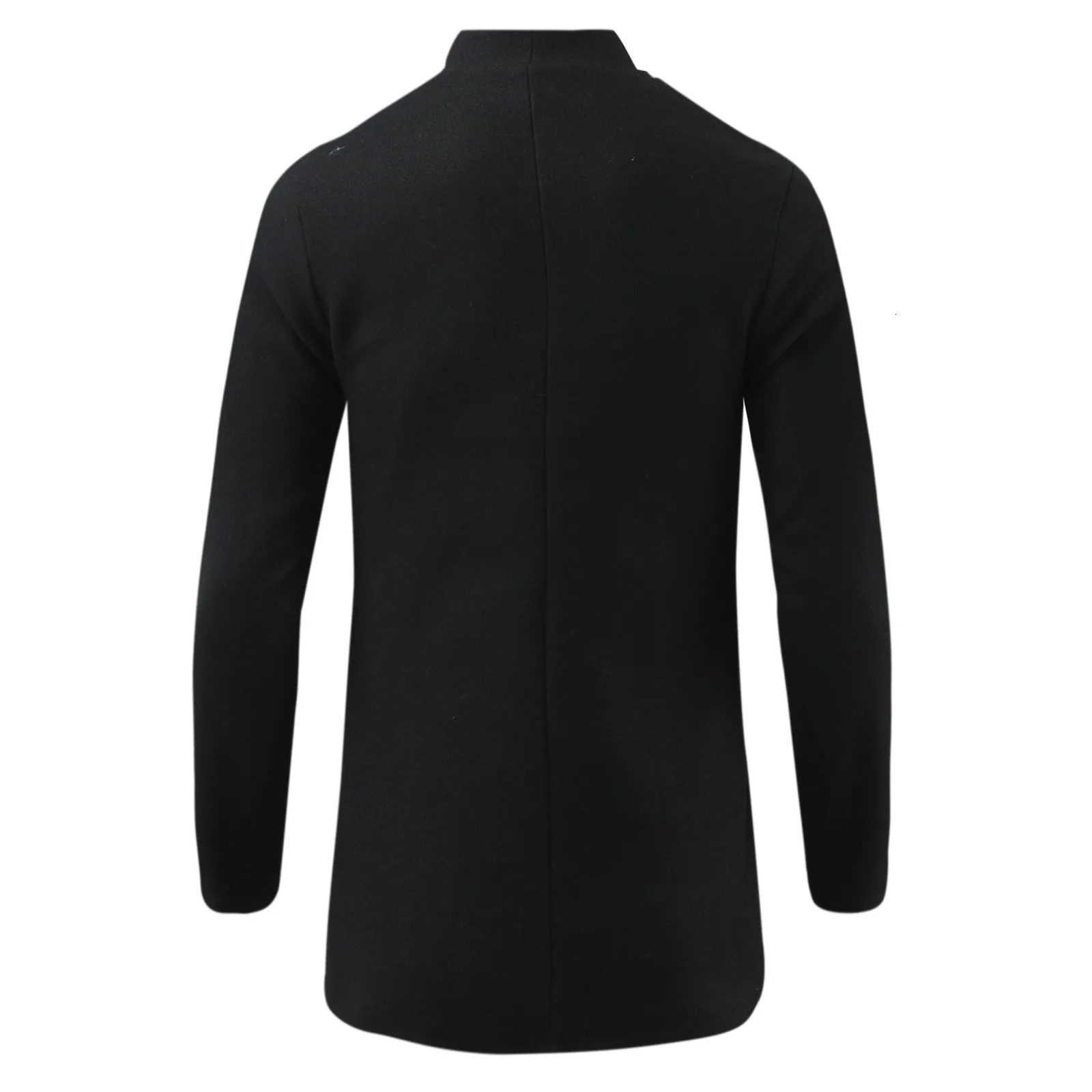 Mens Coats Winter Mid length Trench Jacket Casual Solid Single Collar Flip Coat Mens Slim Fit Jacket 241024