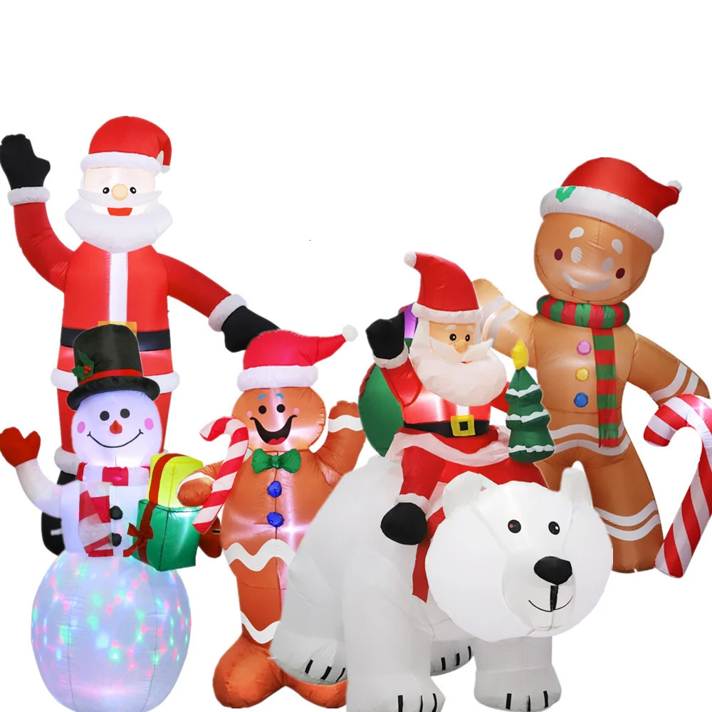 Inflatable Christmas tree/snowman/Klaus/bear/gingerbread doll model with built-in LED outdoor decoration garden party decoration 241024