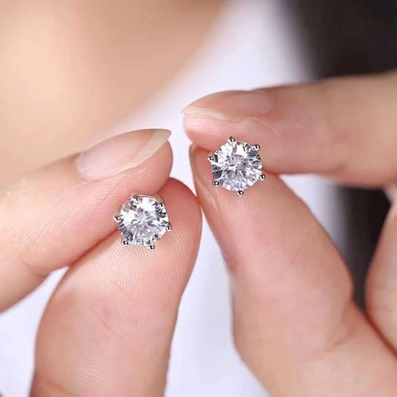 Real 925 Sterling Silver Womans High Quality Fashion Jewelry Crystal Zircon Stud Earrings XY0226X241023