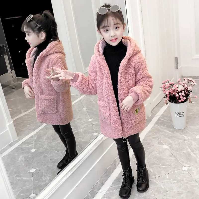 Girls Spring Autumn and Winter Jackets Thin Long 2021 Korean Edition Cashmere Down Jackets for Children W241023