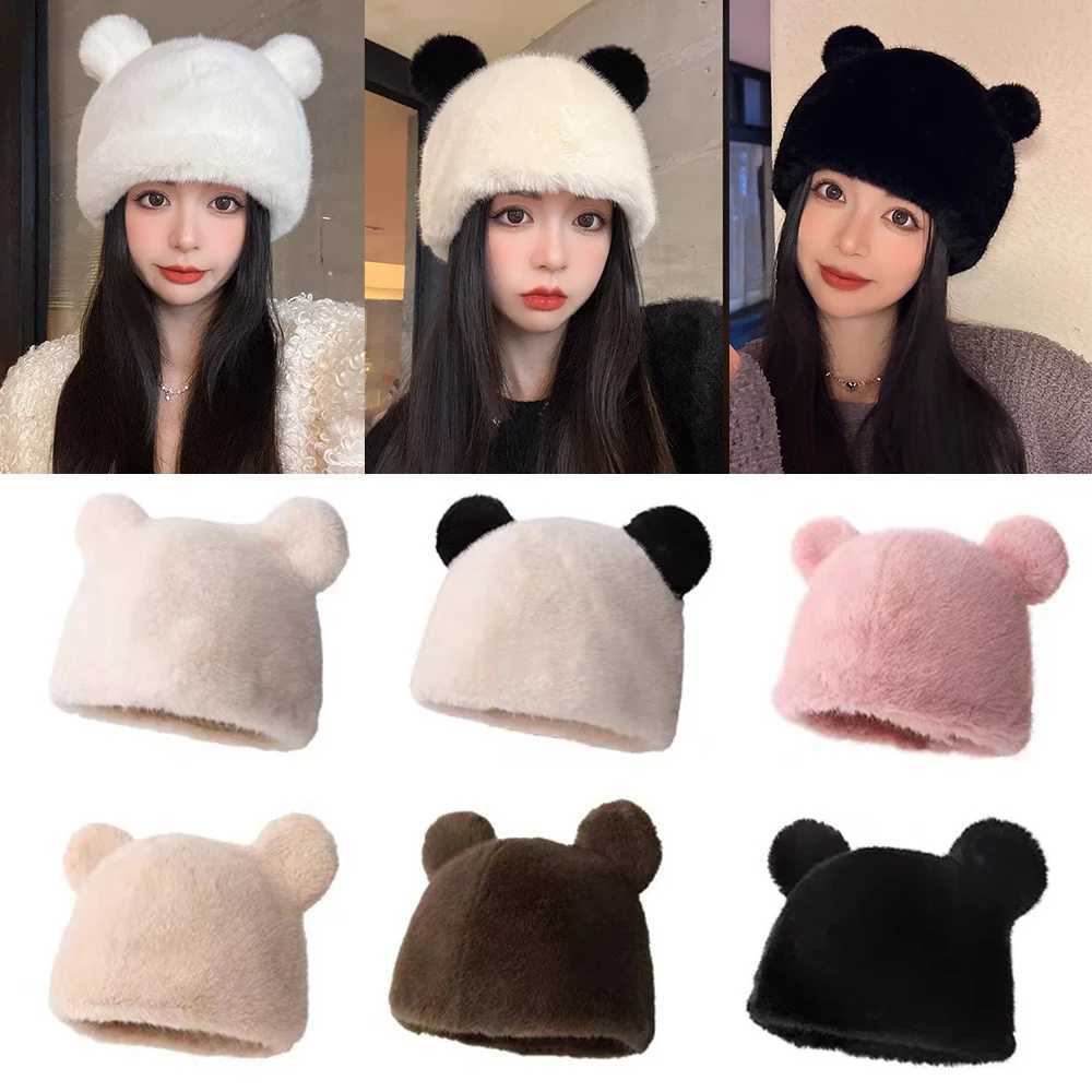 Fluffy fur bucket hat plush fisherman hat warm winter hat thick snow day Panama hat Christmas gift X241023