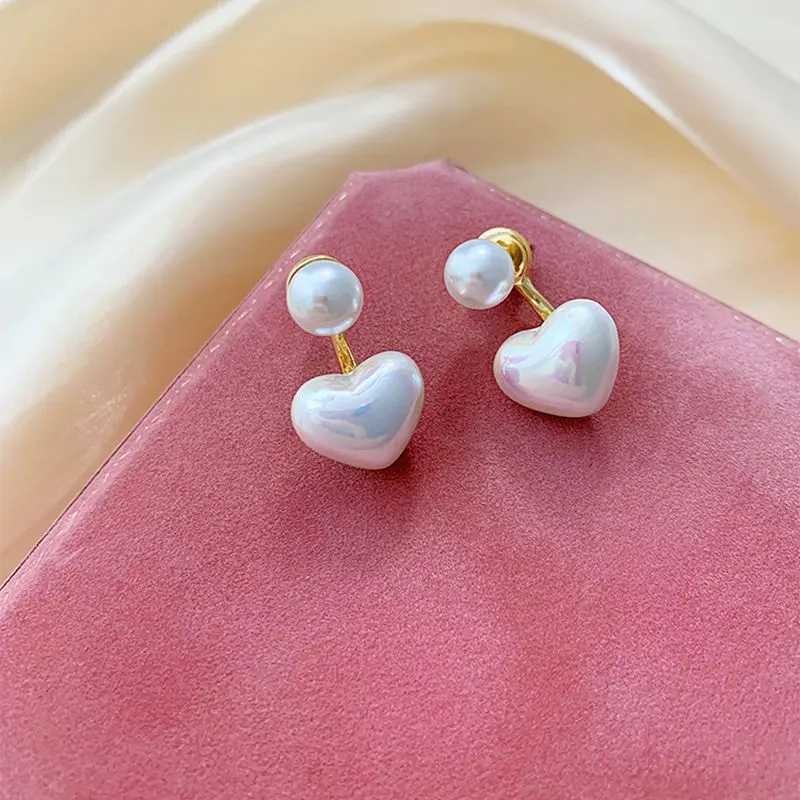 Elegant Heart Pearl Drop Earrings for Women Romantic Love Dangle Earrings Wedding Party Fashion Jewelry 2024 New Gift pendientesX241023