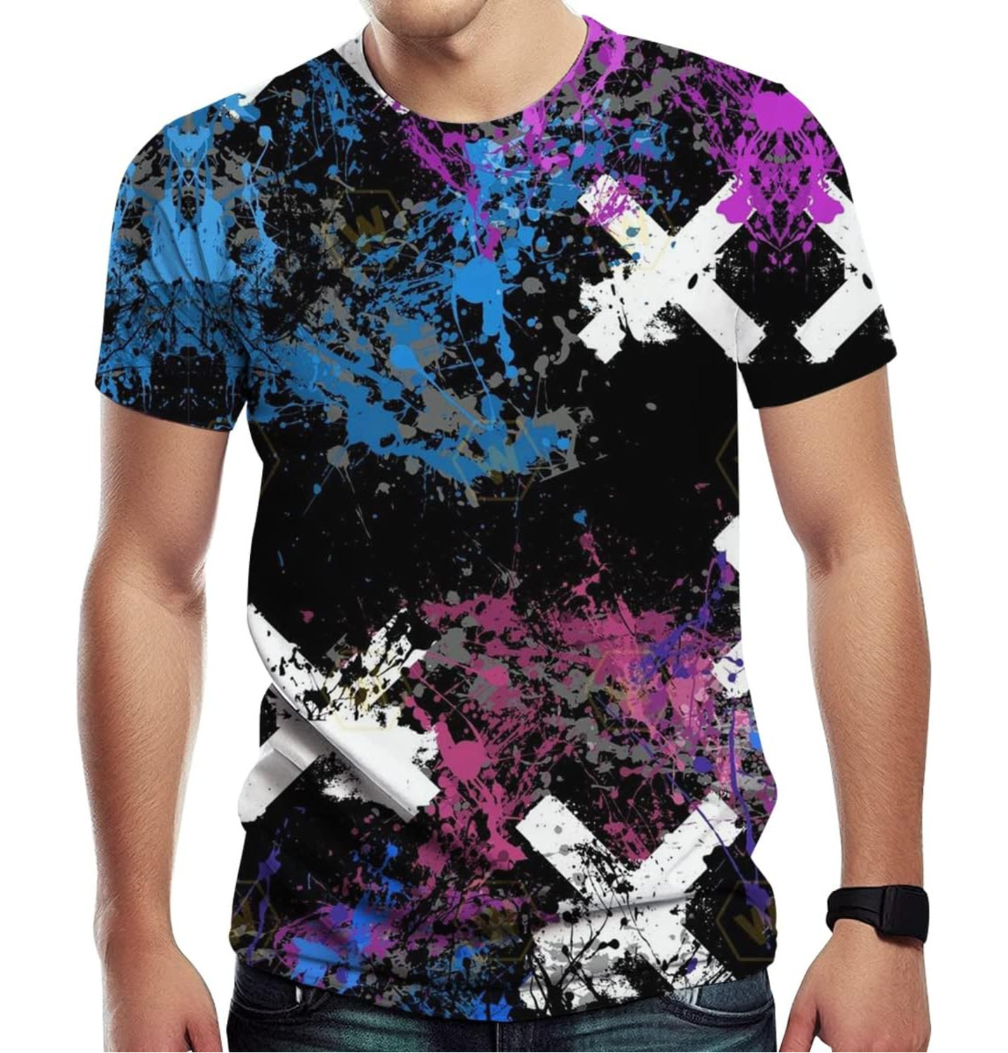 Mens T shirt Novelty Graffiti Graphic Print Tee Men's Casual T Shirt tee Casual tops summer clothes Fashionable and cool