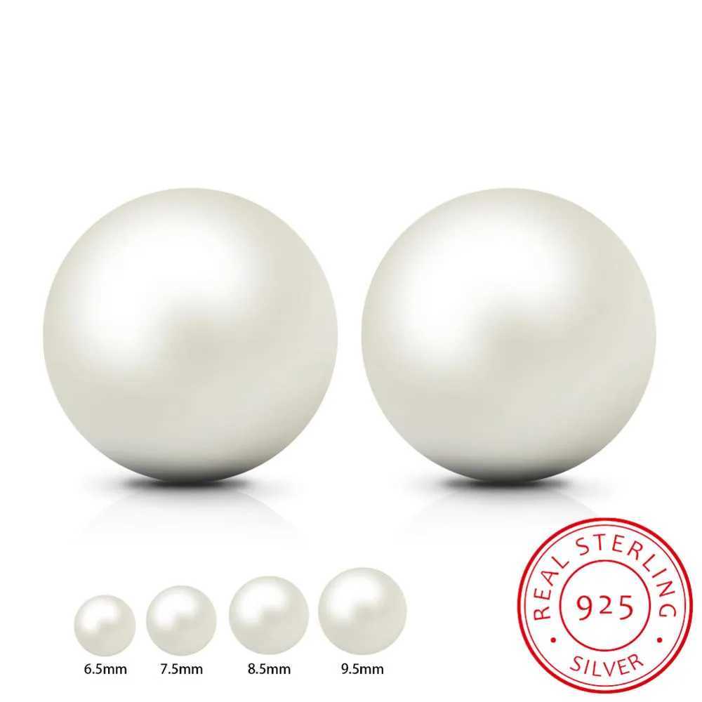 Lekani 925 Sterling Silver 6.5mm Freshwater Cultured Pearl Button Ball Stud Earrings For Women As Best Gifts JewelryX241023