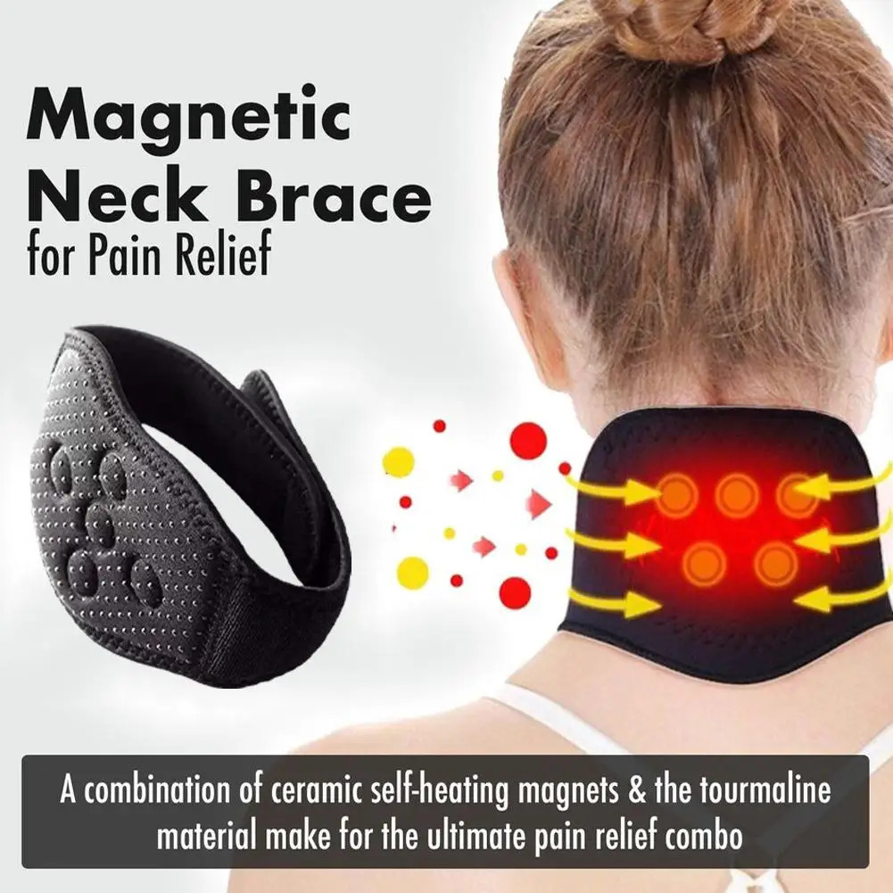 Selfheating Tourmaline Neck Magnetic Therapy Support Heat Pain Brace Belt Relief Cervical Vertebra Wrap Protection Retenti U3B6 241024