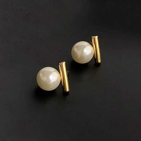 PONYKISS S925 Sterling Silver Needle Geometric Bead Stud Earrings for Women Classic Fashion Jewelry Minimalist AccessoriesX241023