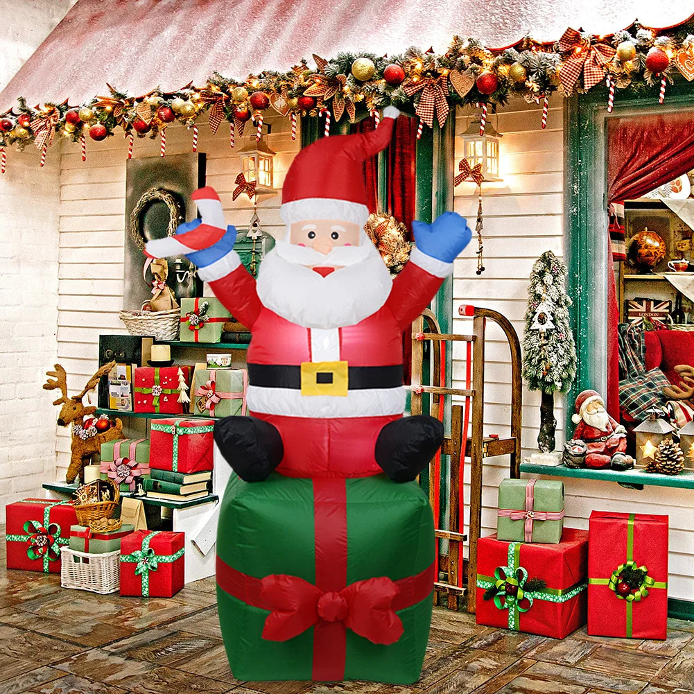 Christmas inflatable luminous snowman Santa Claus LED lights Christmas party indoor and outdoor inflatable toys garden Christmas decoration 241024